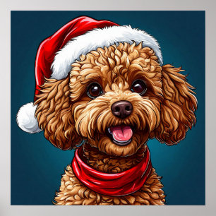 Poster Chien de Noël mignon
