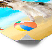 Poster Chien de Papillon sur la plage (Coin)