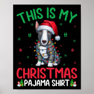 Poster Chien de Père Noël Bull Terrier Chris