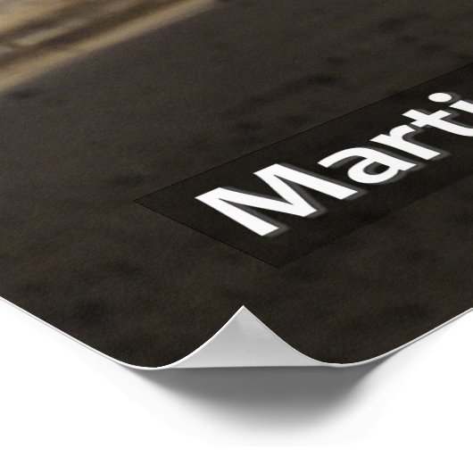 Poster Chien de plage au coucher du soleil (Coin)