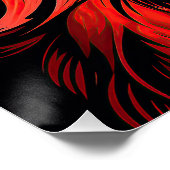 Poster Chien de Poméranie, rouge et noir 001 - Ulises Dal (Coin)