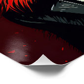 Poster Chien de Poméranie, rouge et noir 003 - Ulises Dal (Coin)