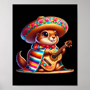 Poster Chien de Prairie Cinco De Mayo portant un sombrero