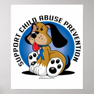 Poster Chien de prévention de mauvais traitement à enfant
