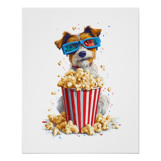 Poster Chien de soirée cinéma Popcorn Pup (Devant)