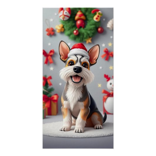 Poster Chien de style dessin animé adorable (Devant)