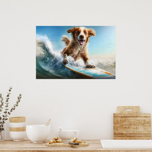 Poster Chien de surf (Cuisine)