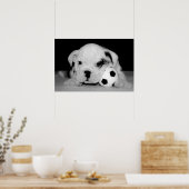 Poster Chien de taule anglais "Soccer Puppy" (Cuisine)