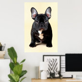 Poster Chien de taule français assis (Bureau à domicile)