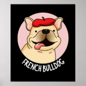 Poster Chien de taule français Funny Chien Pun Dark BG (Devant)