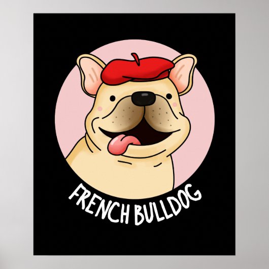 Poster Chien de taule français Funny Chien Pun Dark BG (Devant)