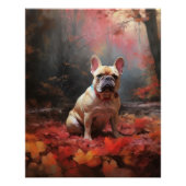 Poster Chien de taureau français en automne Leaves automn (Devant)