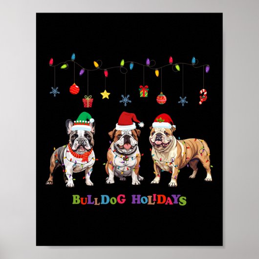 Poster Chien de taureau Noël3 (Devant)