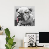 Poster Chien de taureau très motivé (Bureau à domicile)
