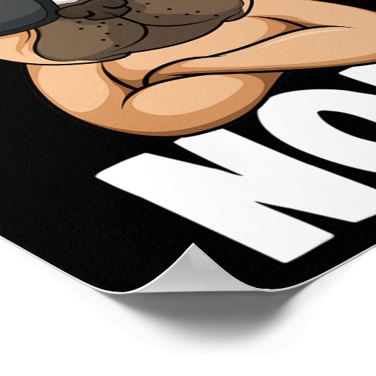 Poster Chien de taureaux Frenchie Nope Chien Maman Filles (Coin)