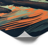 Poster Chien de Terre-Neuve à la plage (Coin)