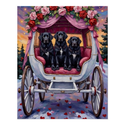 Poster Chien de Terre-Neuve Saint-Valentin  (Devant)