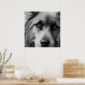 POSTER CHIEN DE TERRIER NOIR ET BLANC (Cuisine)