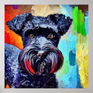 Poster Chien de Terrier russe noir