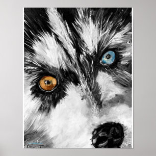 Poster Chien de traîneau de l'Alaska "Lets Run" Print