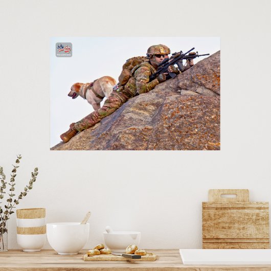 POSTER CHIEN DE TRAVAIL MILITAIRE AMÉRICAIN (Cuisine)