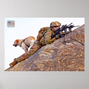 POSTER CHIEN DE TRAVAIL MILITAIRE AMÉRICAIN