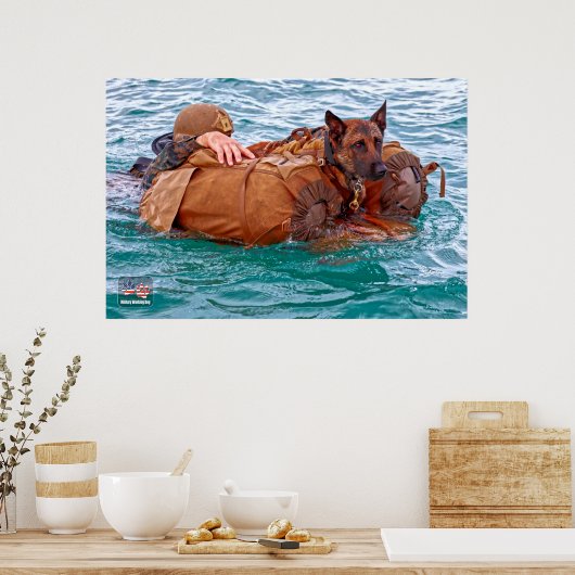 POSTER CHIEN DE TRAVAIL MILITAIRE AMÉRICAIN (Cuisine)