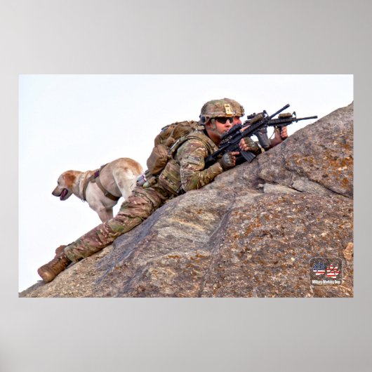 POSTER CHIEN DE TRAVAIL MILITAIRE AMÉRICAIN (Devant)