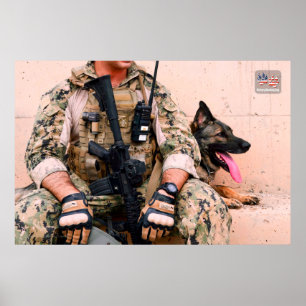POSTER CHIEN DE TRAVAIL MILITAIRE AMÉRICAIN