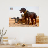 POSTER CHIEN DE TRAVAIL MILITAIRE AMÉRICAIN (Cuisine)