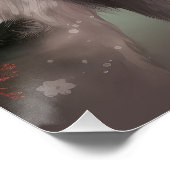 Poster Chien de Wolfhound à Noël de neige (Coin)