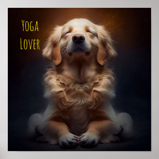 Poster Chien de Yoga mignon - AI