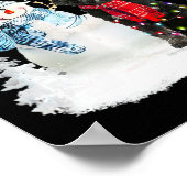 Poster Chien d'eau portugais Père Noël Chien Noël Snowman (Coin)