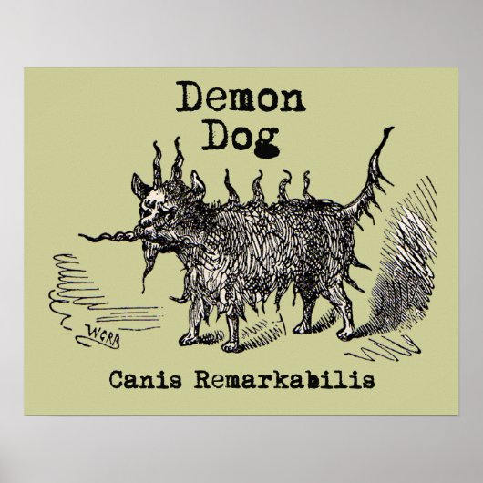 Poster Chien Demon Vintage Funny migre (Devant)