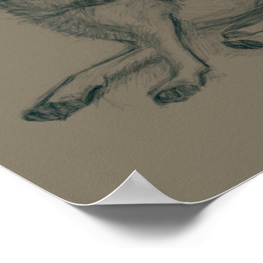 Poster Chien. Dessin au crayon. (Coin)