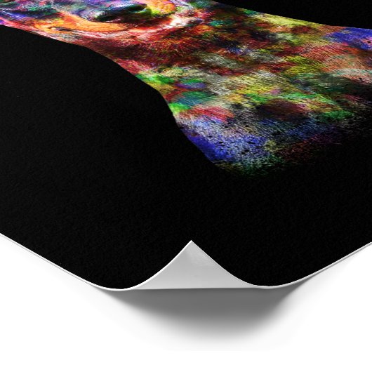 Poster Chien Doberman coloré (Coin)