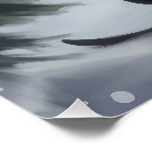 Poster Chien Doberman pendant Noël de neige (Coin)