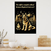 Poster Chien d'or par le feu de camp (Cuisine)