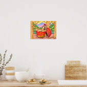 Poster Chien dormant dans un lit de pomme (Cuisine)