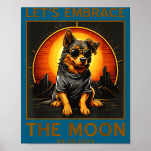Poster Chien drôle Éclipse solaire totale Étreinte