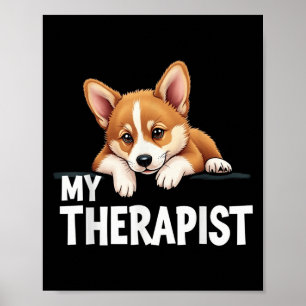 Poster Chien Drôle Mon Thérapeute Chien Corgi Gallois