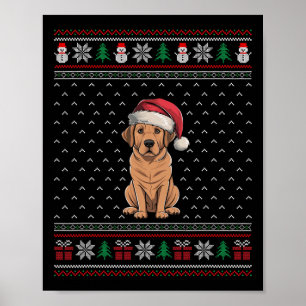 Poster Chien du Labrador portant le chapeau de Santa Hat