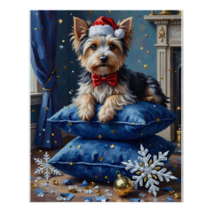 Poster Chien élégant Biewer Terrier Velvet Noël