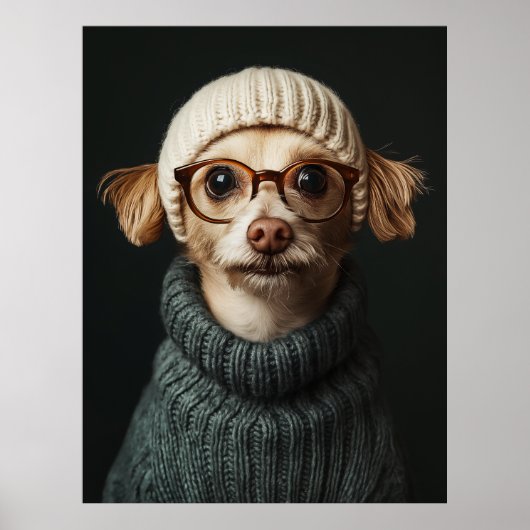 Poster Chien élégant en tenue confortable (Devant)