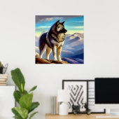 Poster Chien Elkhound norvégien (Bureau à domicile)