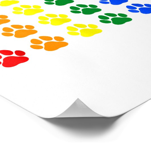 Poster Chien Empreinte de patte arc-en-ciel Paw LGBT Prid (Coin)