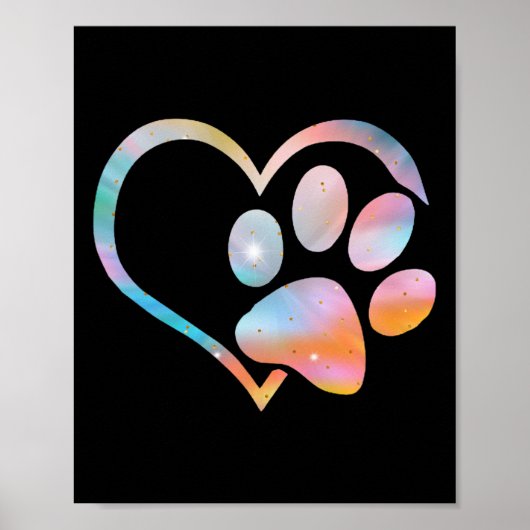Poster Chien Empreinte de patte Psychedelic Tie Dye Angla (Devant)