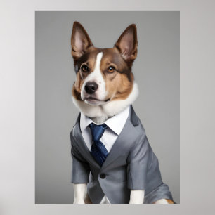 Poster Chien en costume