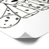 Poster Chien en dalmate dessin simple noir (Coin)