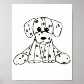 Poster Chien en dalmate dessin simple noir (Devant)